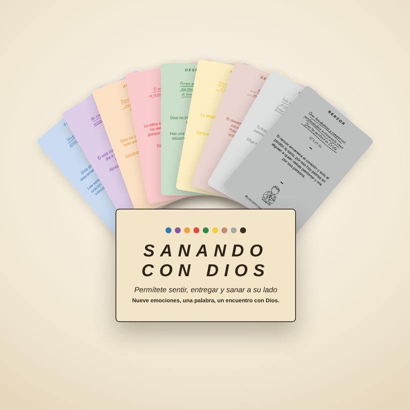 Caja Sanando con Dios con sus tarjetas de emociones