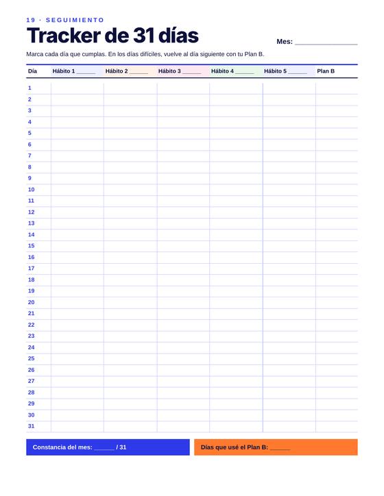 Tracker de 31 días